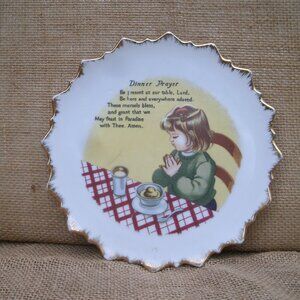 Vintage Porcelain Dinner Prayer Decorative Wall Plate